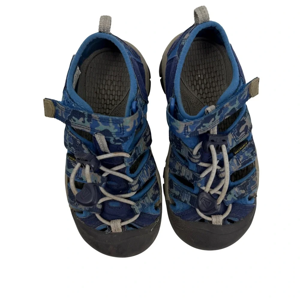 Keen Newport H2 Sandal Kids Size 12 Blue Camo Waterproof 1026269